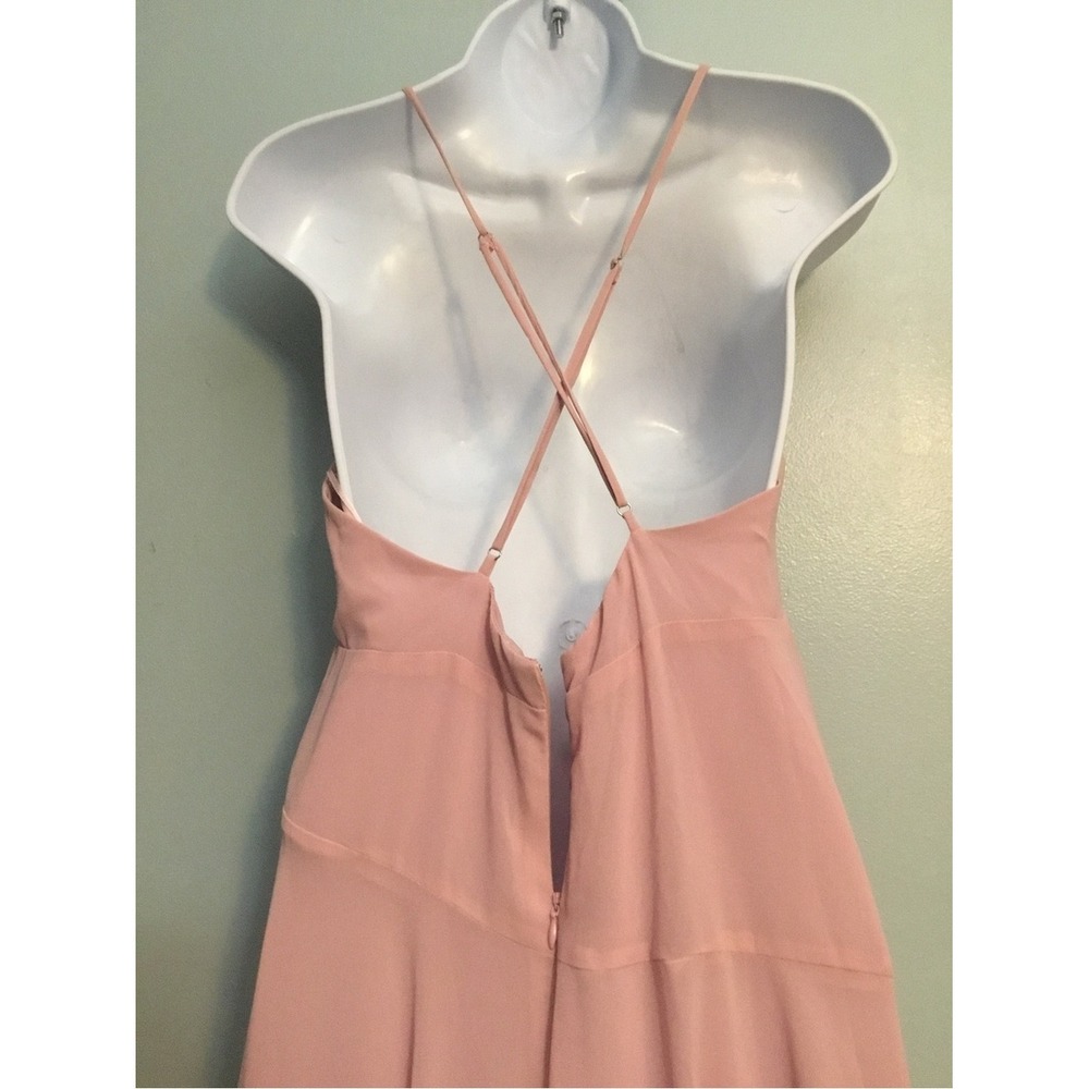 Astr Soft Pink Ruffle Wrap Maxi Dress Spaghetti Strap Size L Like New - Picture 3 of 11